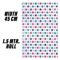 Heart Home Shelf Liner | EVA Kitchen Cabinet Shelf Mat | Anti-Slip Bathroom Mat | Fridge Mat | Table Mat | Multi Dot Print Wardrobe Mat | 1.5 Meter | White