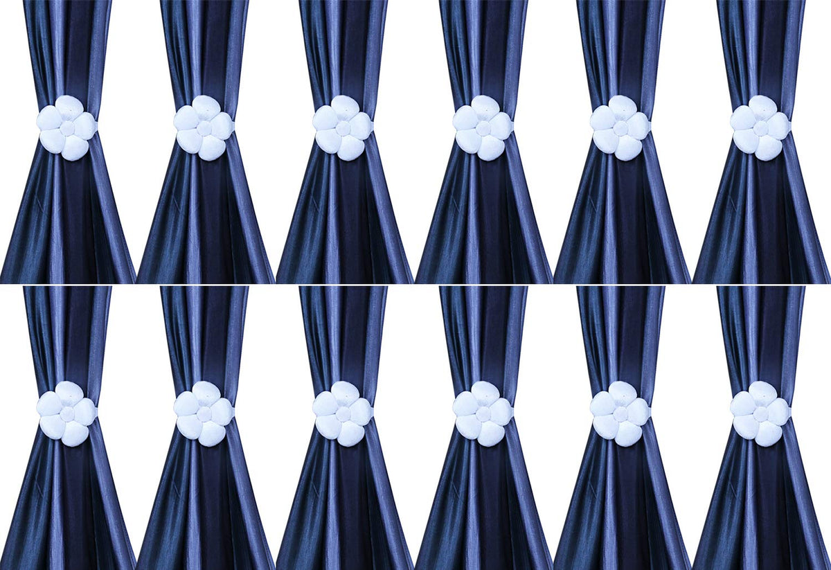 Kuber Industries Velvet 12 Pieces Curtain Tie Back Tassel Set (Silver) -CTKTC12893 (CTKTC012893)