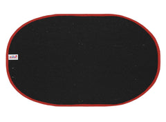 Fun Homes Oval Shape Microfiber Anti Slip 2 Pieces Door Mat (14'' x 23'',Red)-FUNNHOM12064