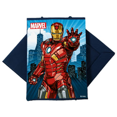 Heart Home Marvel Ironman Print Foldable Laundry Basket|Clothes Storage Basket With Handle & Lid,60 Ltr.(Navy Blue)