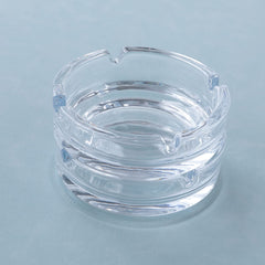 Kuber Industries Decorative Ash tray Stylish|Round Shape Pack of 2 (Transparent)