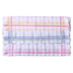 Kuber Industries Handkerchiefs | Soft Cotton | Hankies for Woman | Hankies for Girls | Check Cutwork | Rumal for Woman | Girls | Wicking Sweat | Set of 36 | White