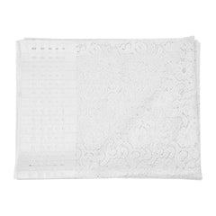 Kuber Industries Center Table Cover | Shinning Net Cashew Design Table Cover | Luxurious Table Protector Cover for Home Decor | 40x60 Inch | White