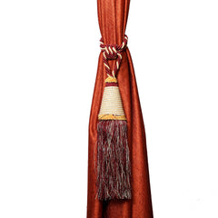 Kuber Industries Beads Beautiful Design Polyester 2 Pieces Curtain Tie Back Tassel Set (Maroon) CTKTC33557