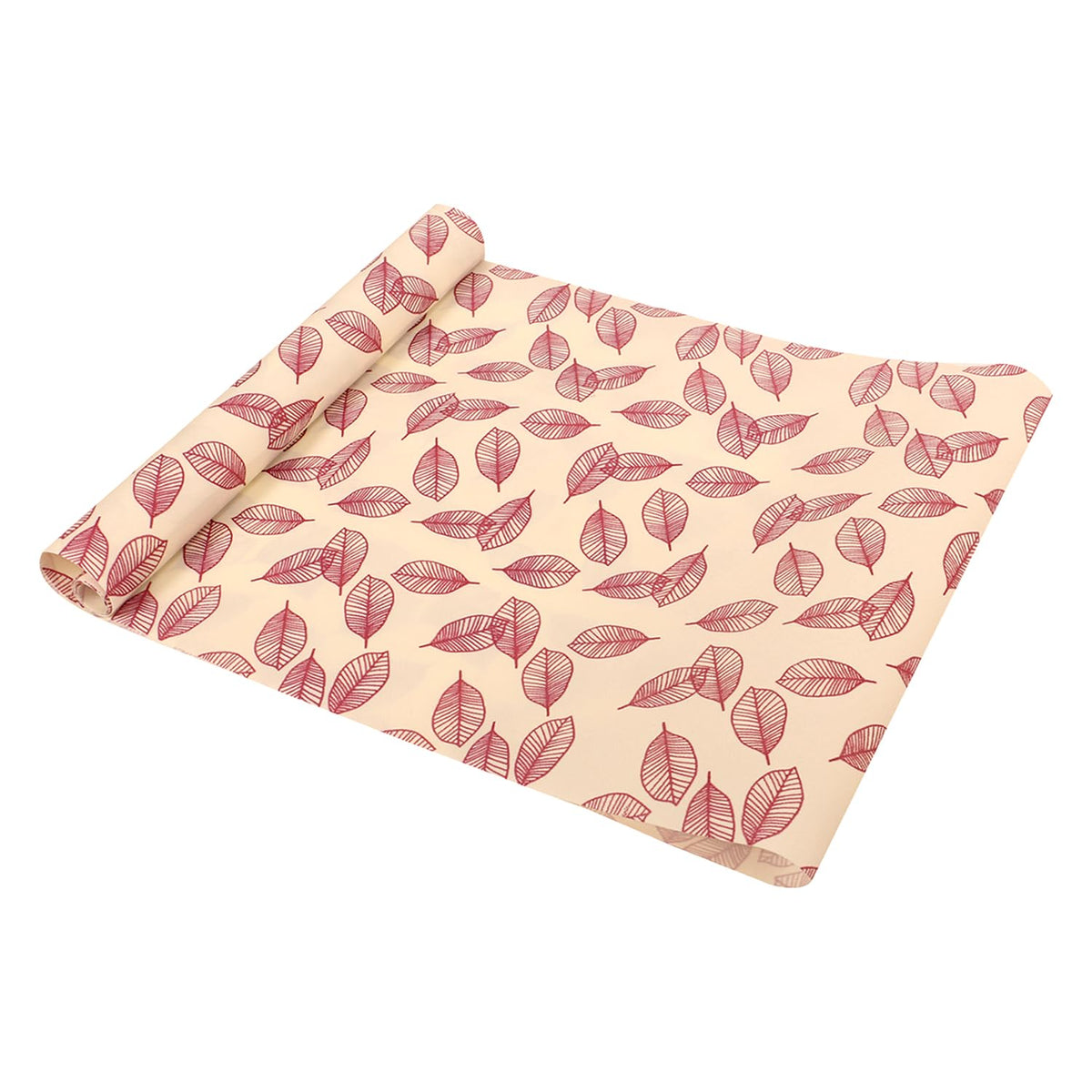 Heart Home Shelf Liner | EVA Kitchen Cabinet Shelf Mat | Anti-Slip Bathroom Mat | Fridge Mat | Table Mat | Pink Leaf Wardrobe Mat | 1.5 Meter | Cream