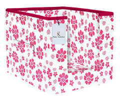 Kuber Industries Flower Printed 2 Piece Non Woven Shirt Stacker Wardrobe Organizer Set, (Pink) - CTKTC34990