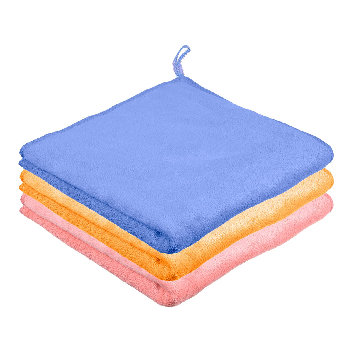 Kuber Industries Cleaning Towel|Microfiber Reusable Cloths|400 GSM Highly Absorbent Towel for Kitchen with Hanging Loop|Car|Window|40x40 Cm|Pack of 3 (Multicolor)