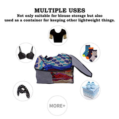 Heart Home Non-Woven Lining Print Foldable Blouse Cover|Clothes Organizer For Home & Traveling With Front Window Extra Large Pack of 9 (Gray)