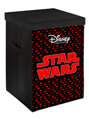Kuber Industries Disney Star Wars Print Non Woven Fabric Foldable Laundry Basket, Toy Storage Basket, Cloth Storage Basket With Lid & Handles (Maroon)-KUBMART16276