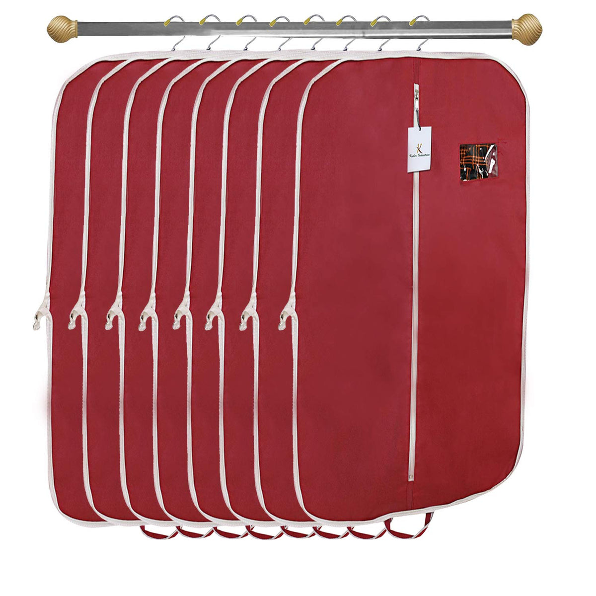 Kuber Industries 8 Pieces Foldable Non Woven Men's Coat Blazer Suit Cover (Maroon) -CTKTC41410