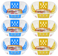 Heart Home Large Plastic Fruit, vegetable Storage Basket- Pack of 6 (Blue & Green)-HS42KUBMART25437