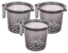 Heart Home Tinted Print Plastic Bathroom Mug 1.5 Litre- Pack of 3 (Black)-46HH0237