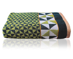 Heart HomeTringle Printed Super Soft, Fluffy, and Absorbent, Cotton Bath Towel Perfect for Daily Use, 30"x60"- Pack of 3 (Green)