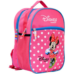 Kuber Industries Polyester Waterproof Disney Minnie Mouse Dot Print Backpack|Sturdy School Bag For Kids,14 Inch (Pink)