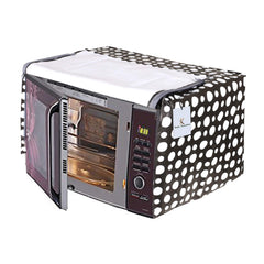Kuber Industries Dots Design PVC Microwave Oven Full Closure Cover for 25 Litre (Grey) CTKTC33267