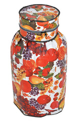 Kuber Industries Fruit Printed PVC Lpg Gas Cylinder Cover- Pack of 2-HS43KUBMART25619, Maroon & Cram, Standard