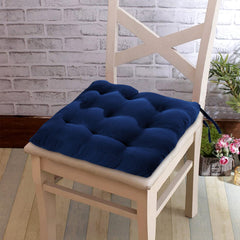 Kuber Industries Chair Pad|Chair Cushion Pad|Chair Cushion |Quilted Microfiber Fabric & Solid Color|Soft & Comfortable Sitting|Pack of 2 (Navy Blue)