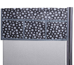 Kuber Industries Lining Net Design Cotton Fridge Top Cover - Grey, Standard (CTKTC02098)
