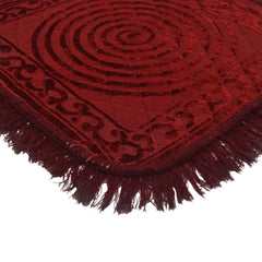 Heart Home Velvet Circle Print Pooja Aasan/Prayer Aasan/Meditation Mat for Home Pack of 2 (Maroon) 54HH4137.