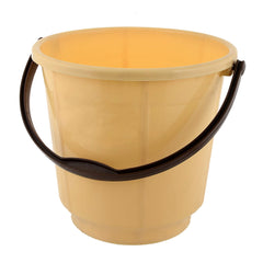 Kuber Industries Multipurpose Plastic Bucket with Lid 18 LTR (Cream)-Pack of 2-KUBMART15246