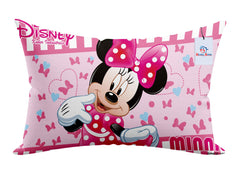 Heart Home Disney Team Minnie Mickey Print Silk Special Long Crush Pillow Cover- Set of 3, Royal Blue & Pink & Black-HEART10066