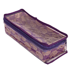 Kuber Industries Brocade Hardboard 1 Rod Bangle Box, Purple,CTKTC0624