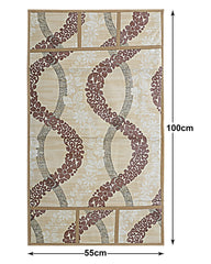 Kuber Industries Leaf Print PVC Fridge Top Cover with 6 Utility Side Pockets (Cream)