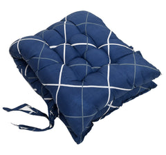 Kuber Industries Geomatric Printed Microfiber Comfortable, Soft, Long Back & Seat Rocking Chair, Lounger Cushion for Indoor/Outdoor with Ties, 18 * 46 Inch (Blue)