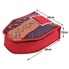 Heart Home Non-Woven Blouse Cover/Wardrobe organizer/Clothes Cover For Blouse- Pack of 2 (Red) 52HH3885