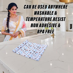 Heart Home Shelf Liner | EVA Kitchen Cabinet Shelf Mat | Anti-Slip Bathroom Mat | Fridge Mat | Blue Coffee house Wardrobe Mat | 10 Meter | White