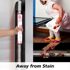 Kuber Industries Fridge Handle Cover | Refrigerator Handle Cover | Fridge Door Handle Protector | Fridge Door Handle Cover | Barik Flower Fridge Handle Cover | 2 Piece Set | Pink