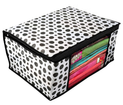 Kuber Industries Saree Covers With Zip|Saree Covers For Storage|Saree Packing Covers For Wedding|Pack of 3 (Black & White)