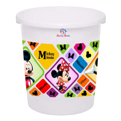 Heart Home Disney Mickey Minnie Print Plastic Dustbin/ Garbage Bin/ Waste Bin, 5 Liters (White) -HS_35_HEARTHS17780