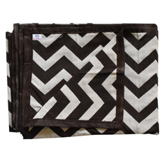 Heart Home Cotton Zig Zag Print 6 Seater Dining Table Cover/Table Cloth for Home & Dining Table (Brown) 54HH4374.