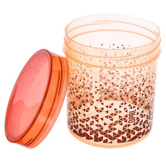 Heart Home Tringle Printed Multiuses BPA Free Leak Proof, Dishwasher/Freezer Safe Plastic Storage Container With Lid, 500ml & 1000ml Pack of 6 ( Brown)-46HH0548