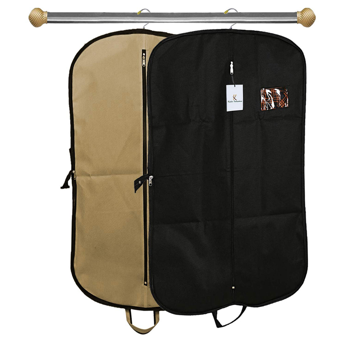 Heart Home 2 Pieces Foldable Non Woven Men's Coat Blazer Suit Cover (Black & Brown) - CTHH23539