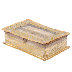 Kuber Industries Brocade Hardboard 2 Pieces Two Rod Bangle Box (Gold)-CTKTC021164