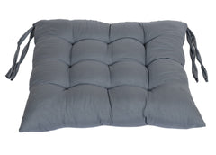 Heart Home Square Chair Pad/Cushion|Quilted Microfiber Fabric & Solid Color|Soft & Comfortable Sitting|Size 45 x 45 x 1CM, Pack of 2 (Grey)