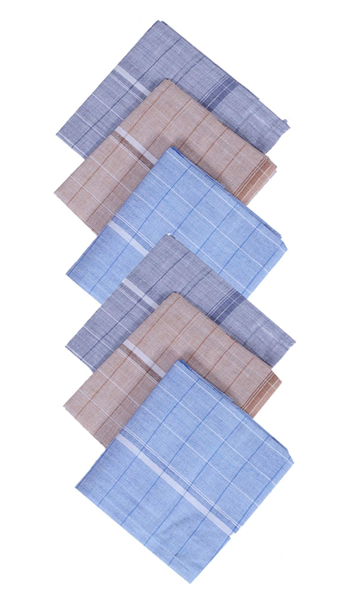 Kuber Industries Cotton 6 Piece Men's Handkerchief Set - Multicolour (CTKTC05637)