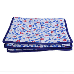 Kuber Industries Floral Design Cotton Lingerie Undergarments Organizer, Blue,CTKTC05303