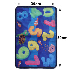 Heart Home Door Mat for Kids Room|Anti Skid Door Mat for Kids Bedroom|Microfiber Number Pattern Door Mat (Navy Blue)