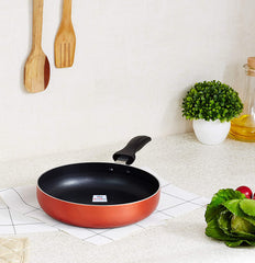 Heart Home Non Stick Aluminium Granite Fry Pan Induction and Gas Stove Compatible (Black)