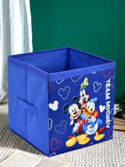 Heart Home Non-Woven Mickey & Friend Print Flodable Storage Box/Wardrobe Organizer For Home Decor, Pack of 2 (Blue) 54HH4249.
