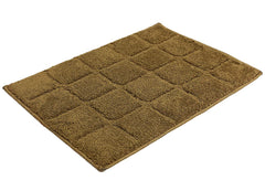 Heart Home Square Design Soft, Lightweigth Velvet Doormat/Floor Mat (Brown)