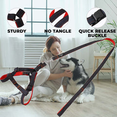 Kuber Industries Dog Combo Pack of Harness, Neck Collar Belt and Leash,Red
