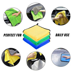 Heart Home Cleaning Towel|Microfiber Reusable Cloths|Highly Absorbent Washable Towel for Kitchen with Hanging Loop|Car|Window|40x40 Cm|Pack of 2 (Multi)