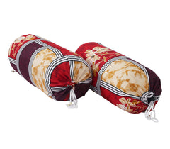 Kuber Industries Bolster Cover|Soft Cotton Bolster Cover Set|Diwan Round Bolster Pillow Covers|Luxurious Floral Print Roll Masand Cover|16x32 Inch|Pack of 4 (Multi)