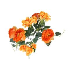 Kuber Industries Artificial Flowers for Home Décor|Natural Looking Indoor Fake Flowers for Vase|Artificial Flowers for Decoration|Without Basket (Orange)