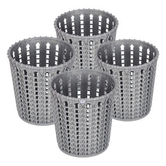 Heart Home Pen or Pencil Holder|M10 Plastic Storage Organizer|Round Cutlery Holder|Stationery Holder for Office & Home|Pack of 4 (Grey)