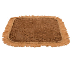 Heart Home Velvet Circle Print Pooja Aasan/Prayer Aasan/Meditation Mat for Home Pack of 3 (Brown) 54HH4134.